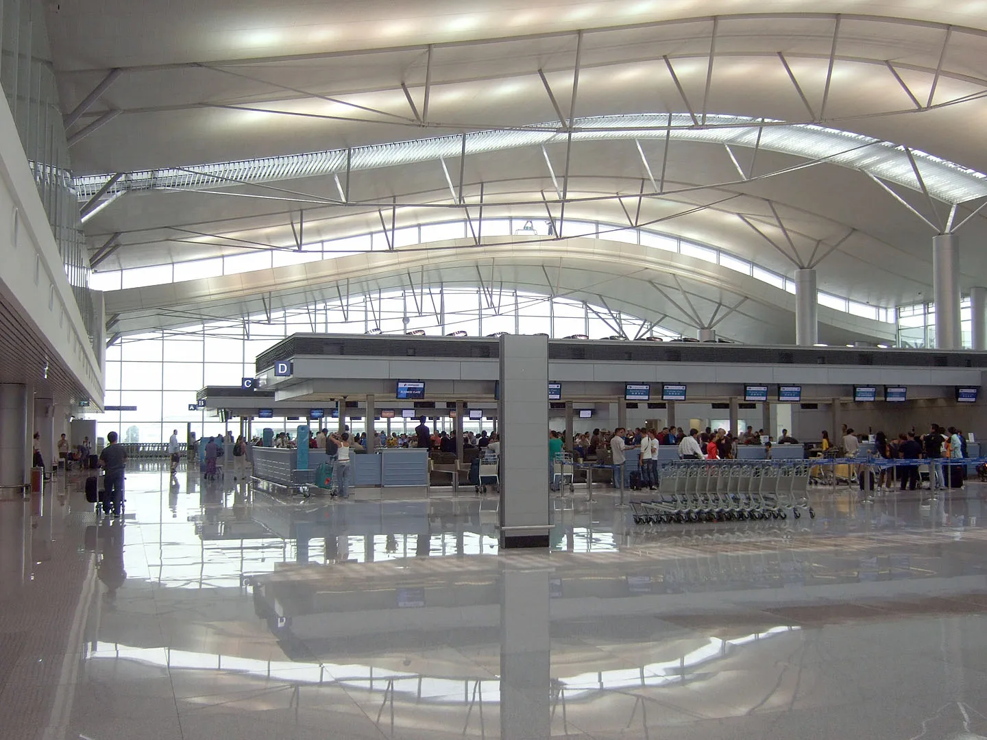 Check-in counters at Tan Son Nhat airport in Vietnam